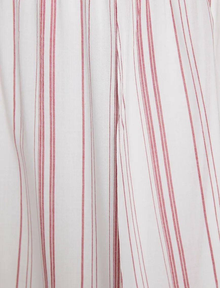 11939 Red Striped Midi Skirt