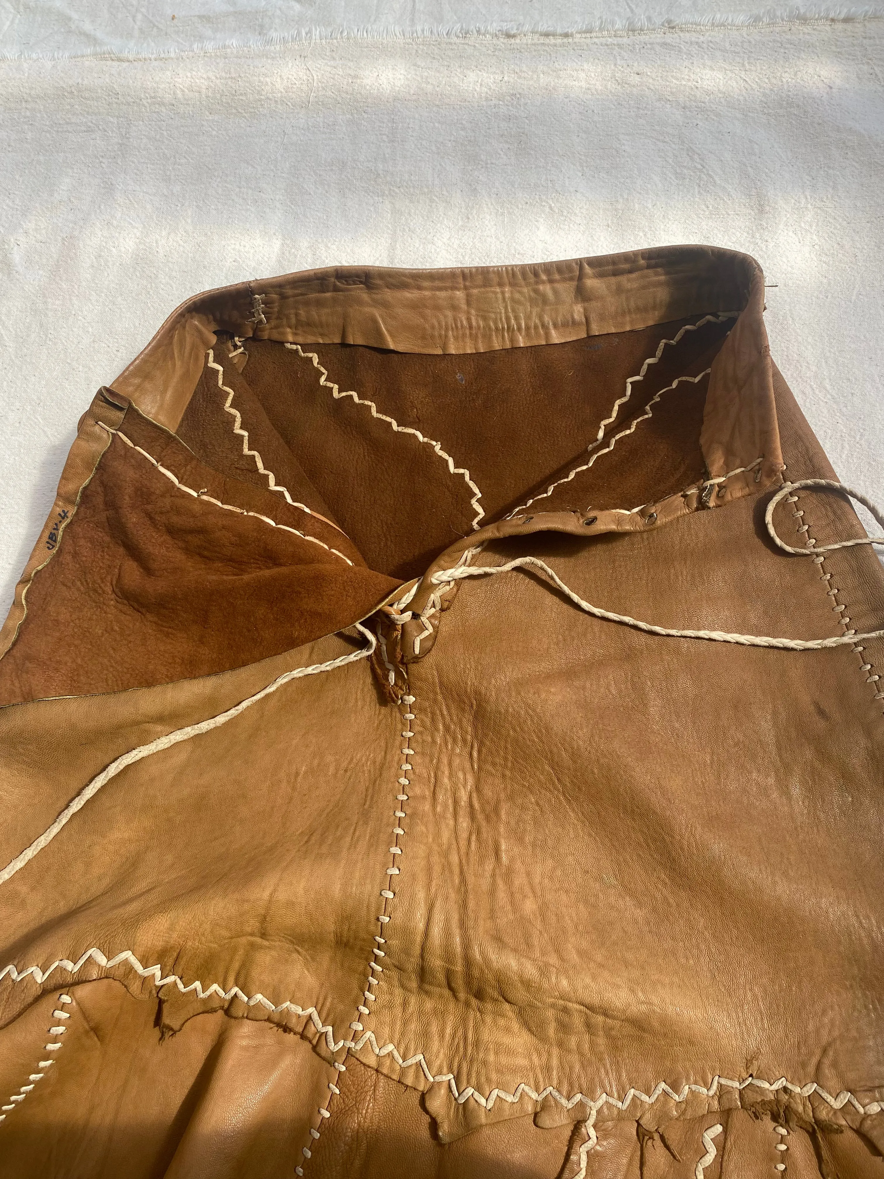 1960s Buckskin lace up Frontier skirt