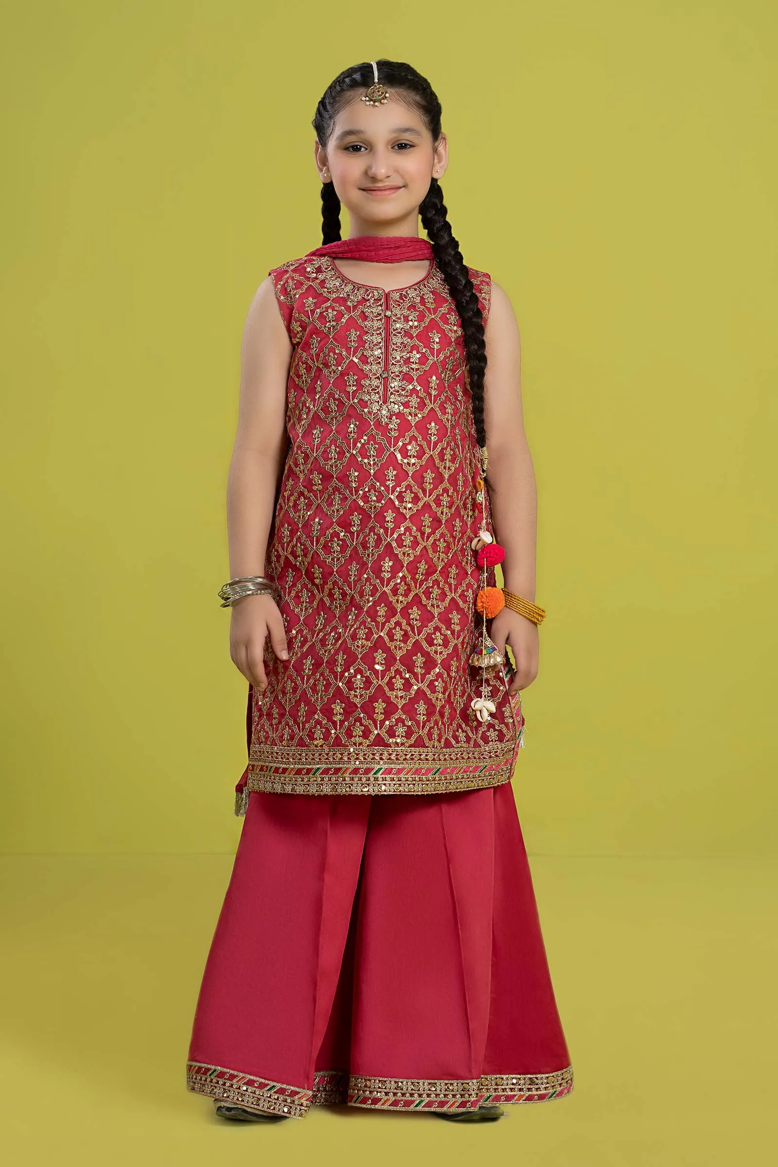 3 Piece Embroidered Organza Suit | MKS-EF24-14