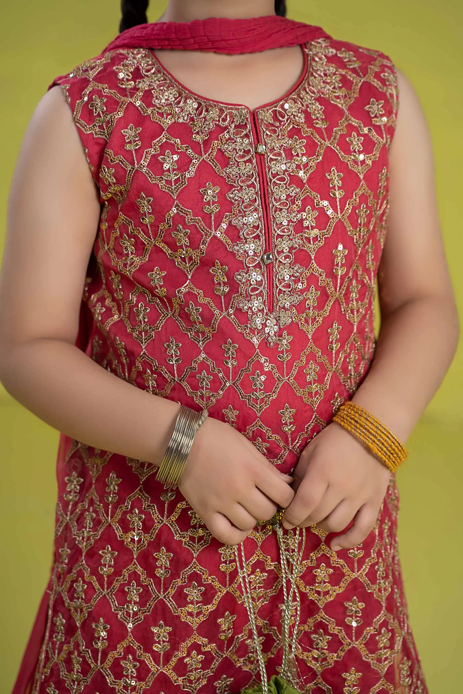 3 Piece Embroidered Organza Suit | MKS-EF24-14