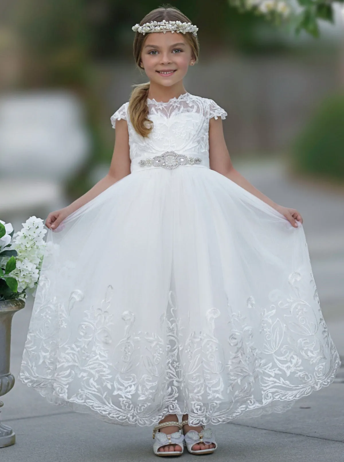 Abundant Grace Crystal Sash Communion Gown