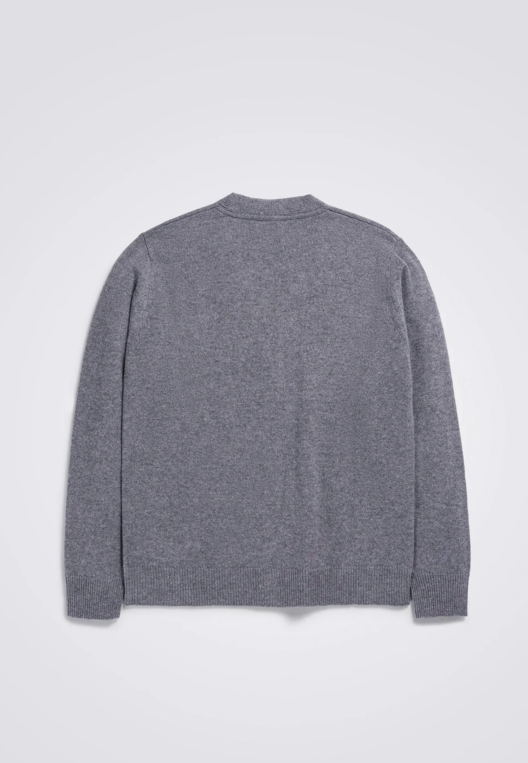 Adam Lambswool Cardigan - Grey Melange