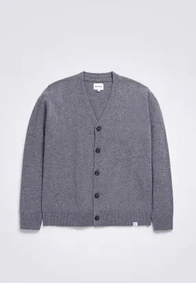 Adam Lambswool Cardigan - Grey Melange