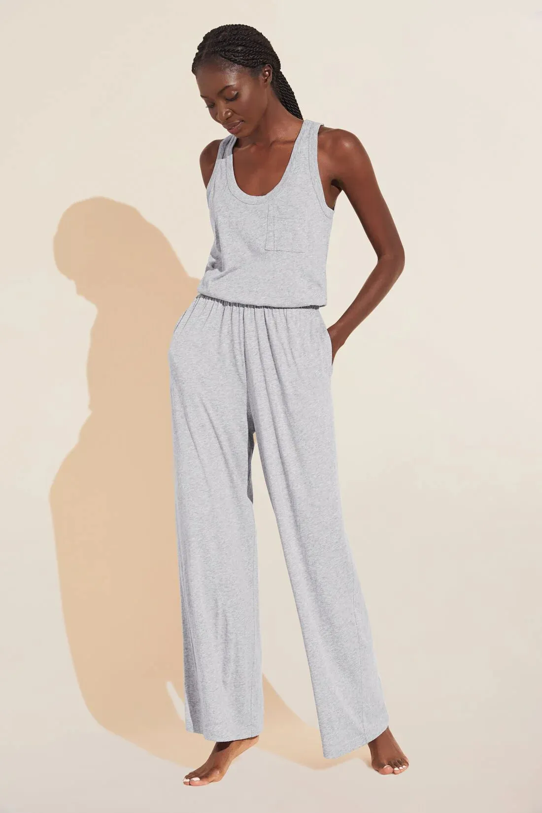 Aloe Infused Cotton Wide Leg Jumpsuit