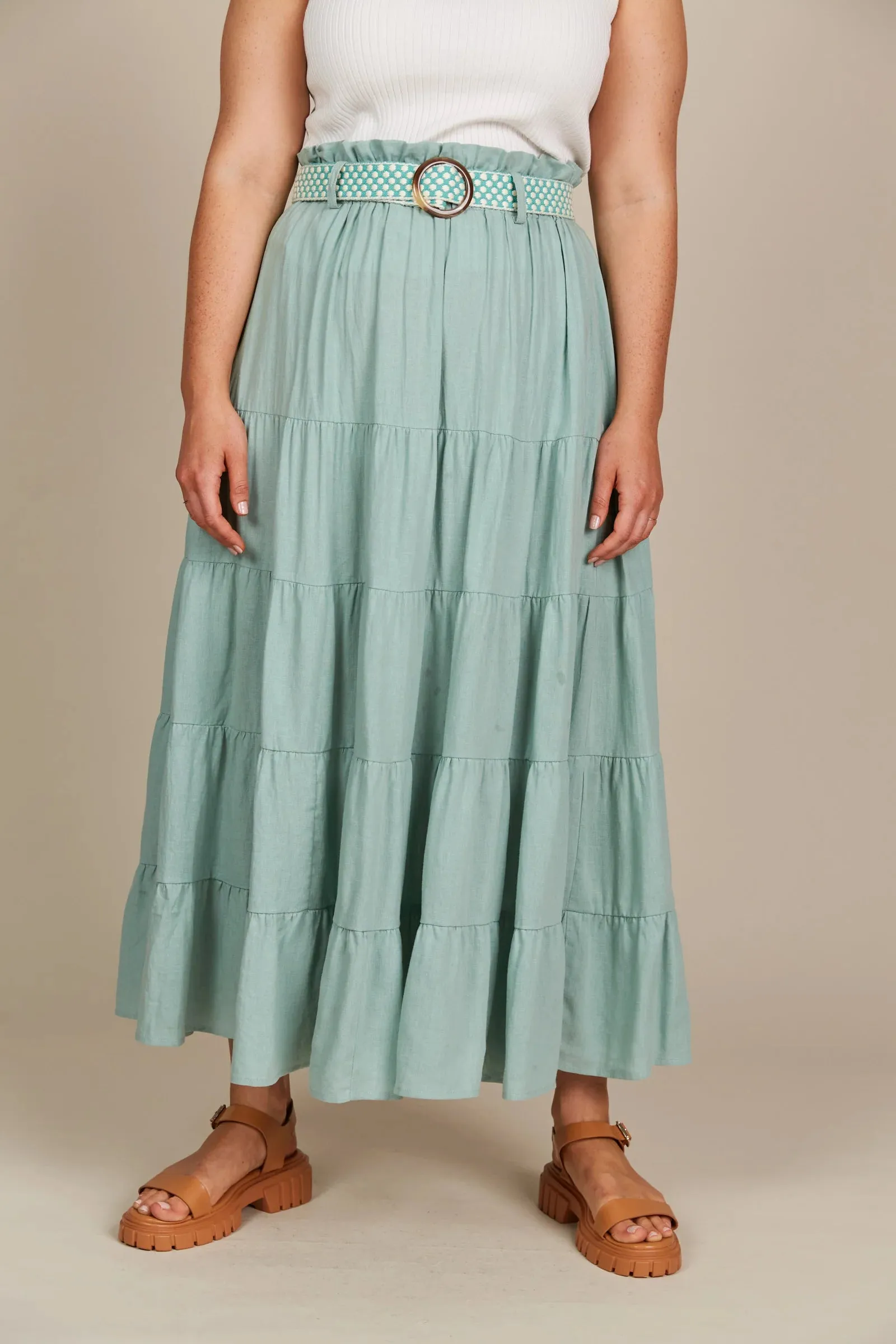 Amelie Maxi Skirt - Seafoam