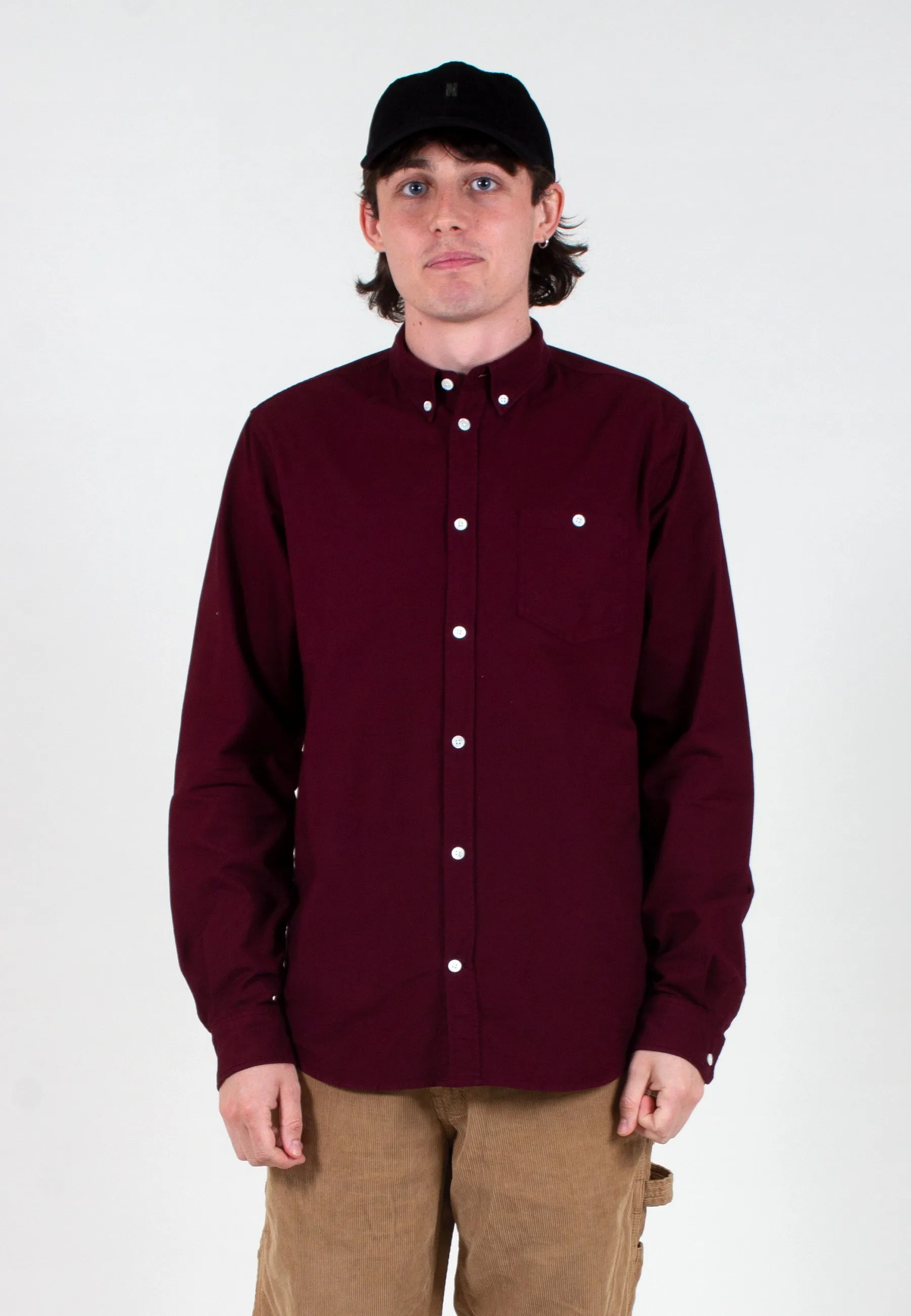 Anton Oxford Shirt - mulberry red