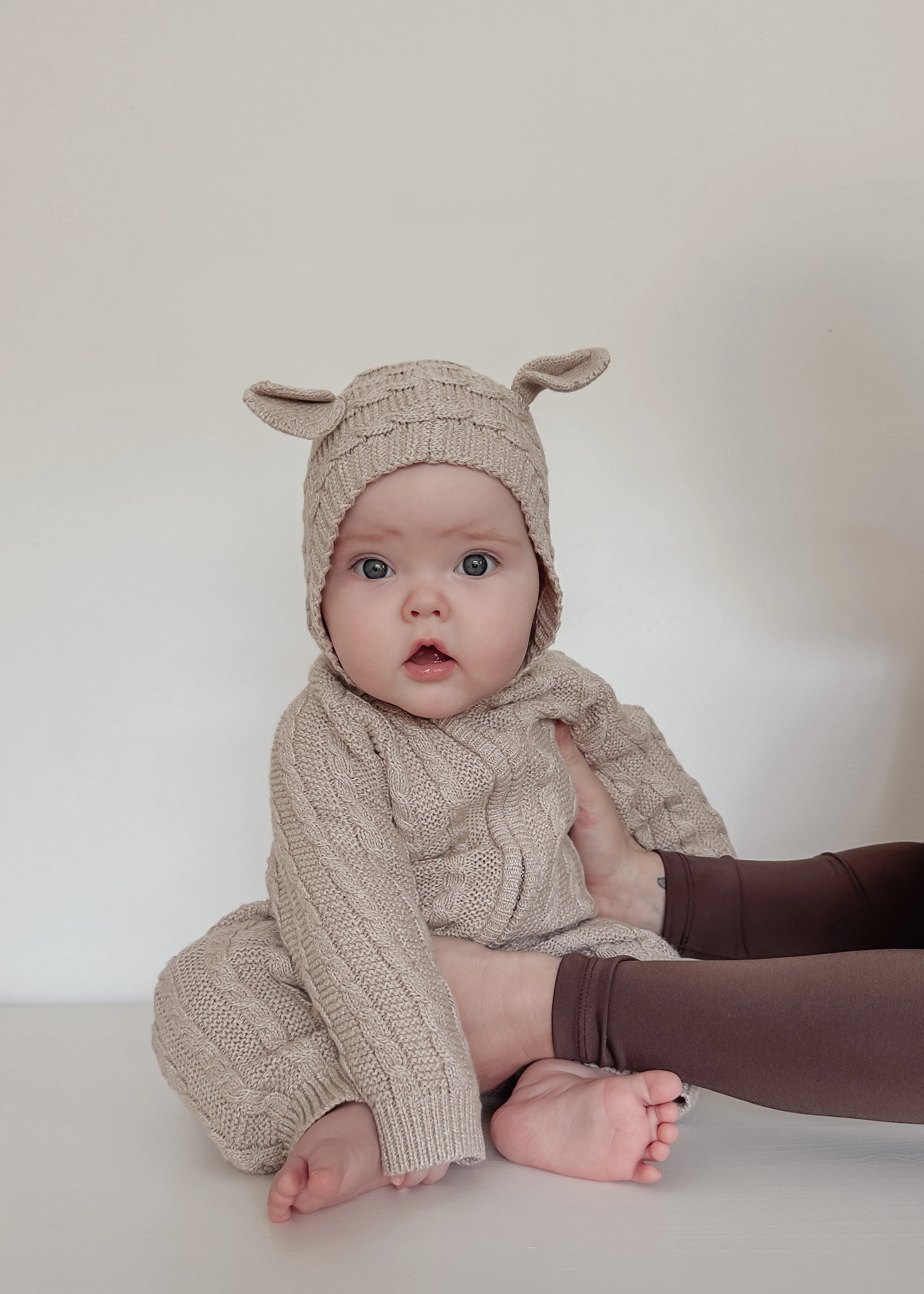 Baby Bear Jumpsuit - Heather Beige