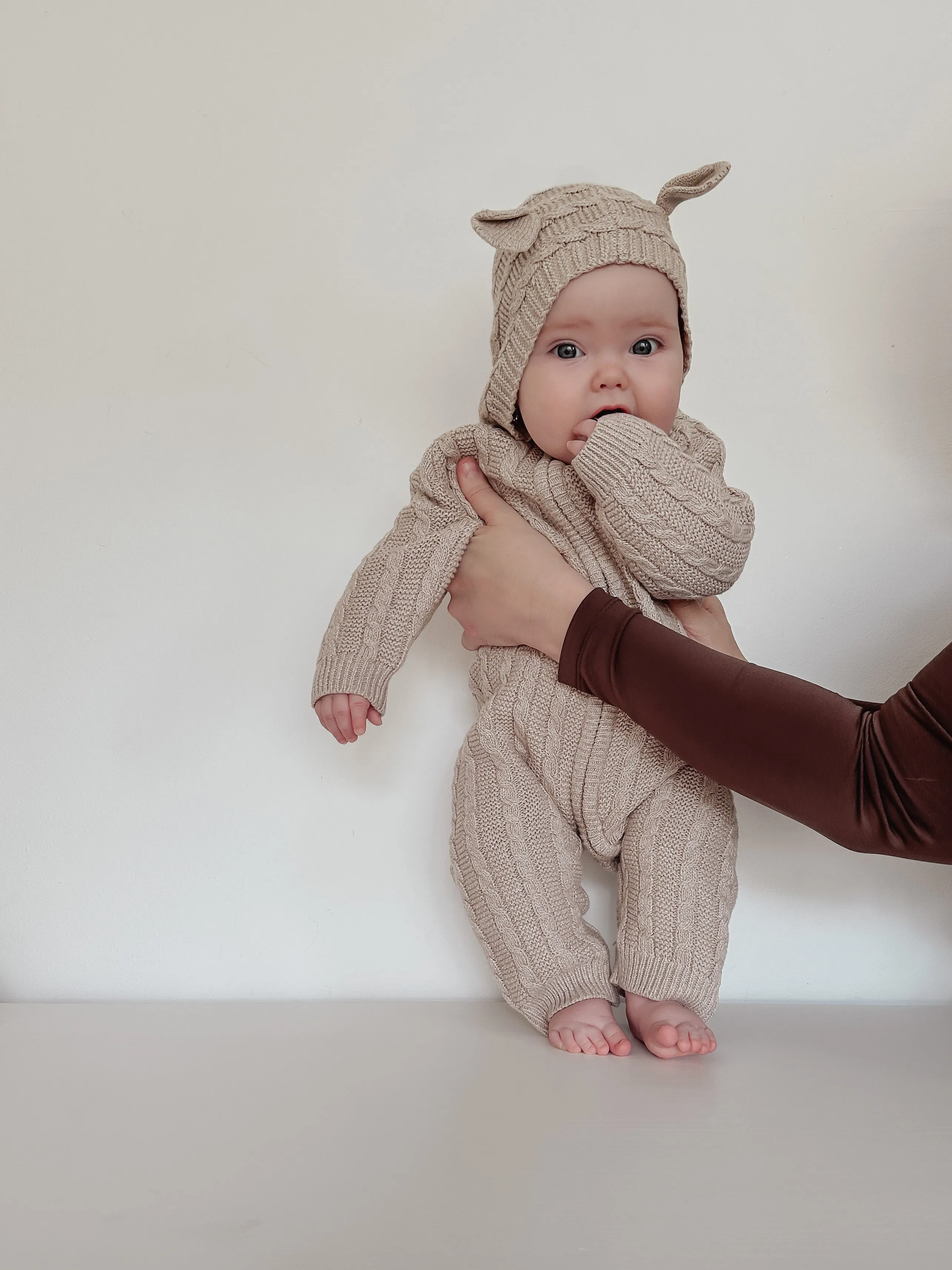 Baby Bear Jumpsuit - Heather Beige