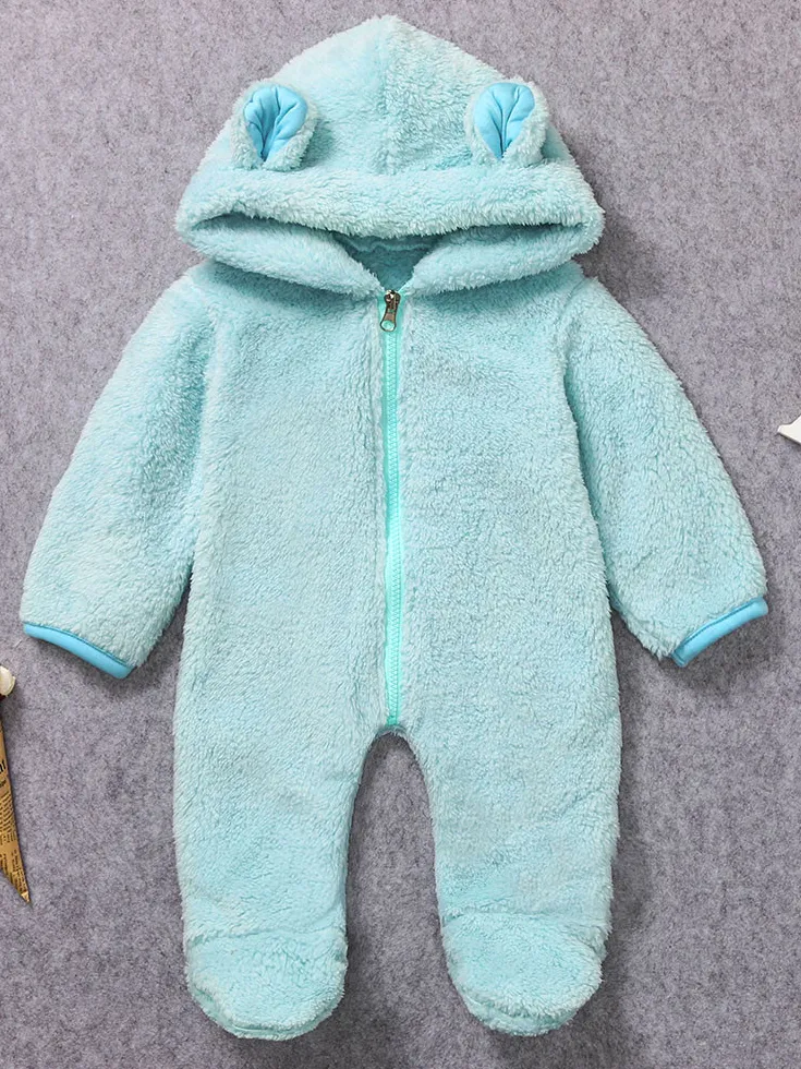 Baby let's Keep the Chill Out Fleece Hooded Onesie with Footies