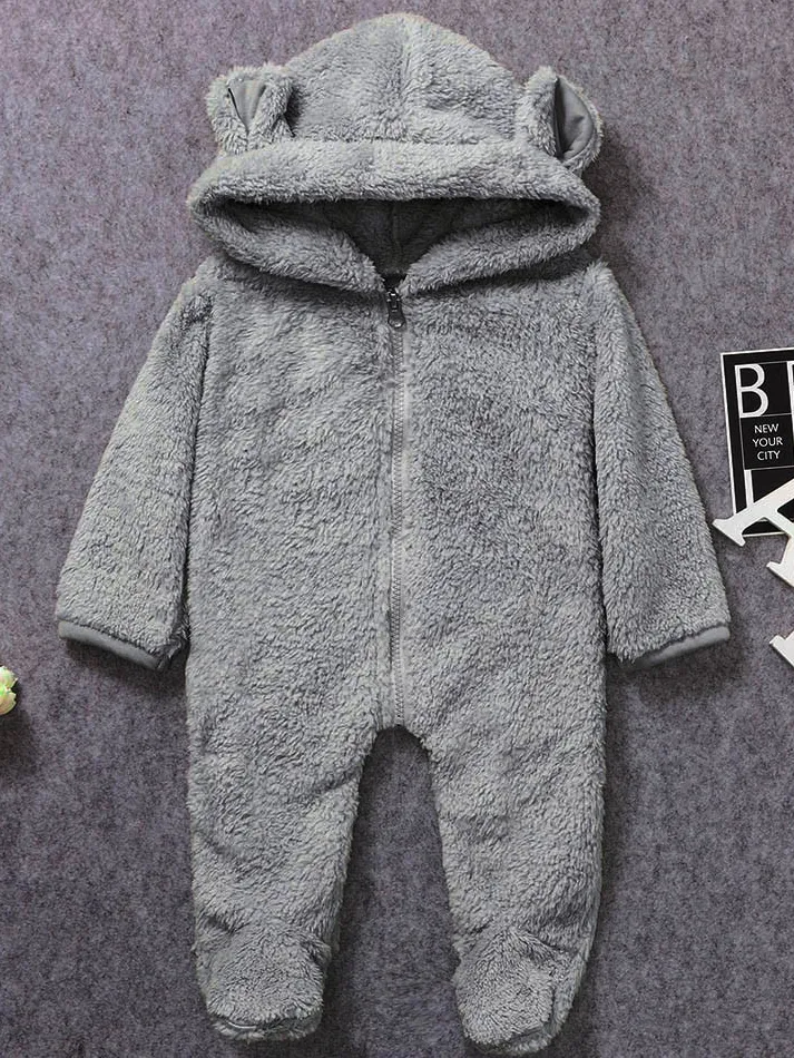 Baby let's Keep the Chill Out Fleece Hooded Onesie with Footies