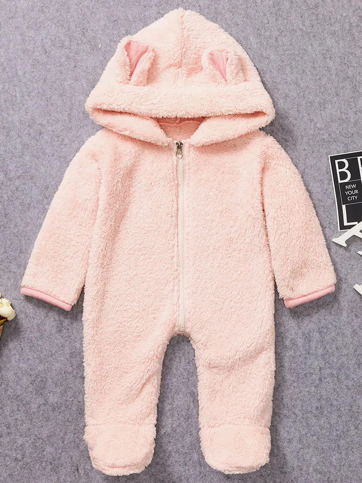 Baby let's Keep the Chill Out Fleece Hooded Onesie with Footies