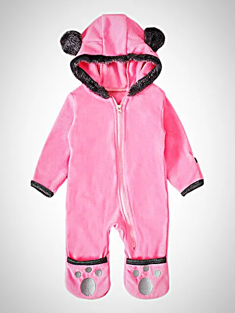 Baby Little Fury Friend Hooded Onesie with Footies