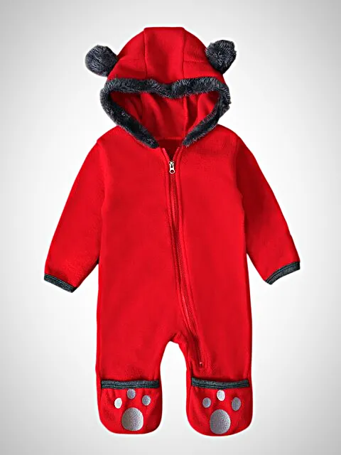 Baby Little Fury Friend Hooded Onesie with Footies