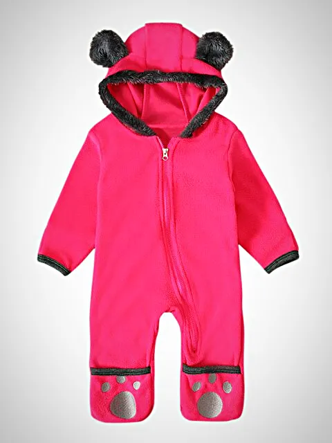 Baby Little Fury Friend Hooded Onesie with Footies