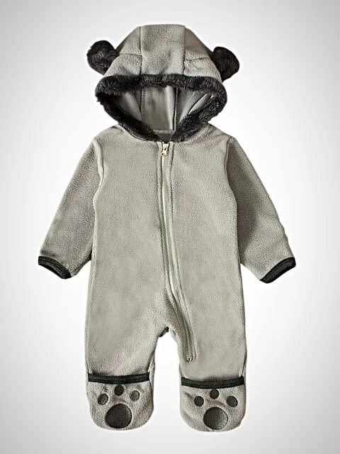 Baby Little Fury Friend Hooded Onesie with Footies