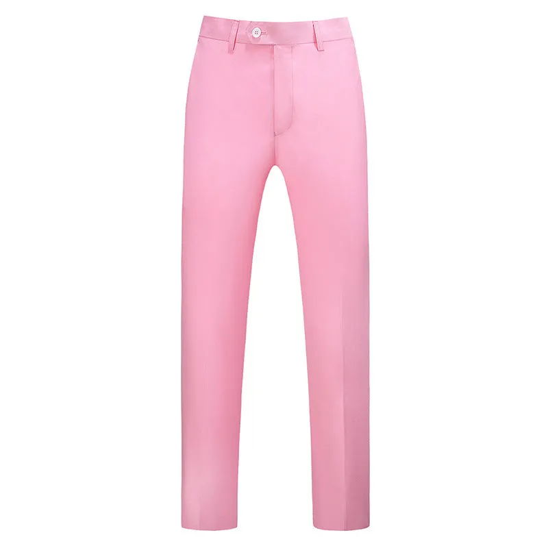 Baby Pink Modern Fit Straight Leg Classic Pants