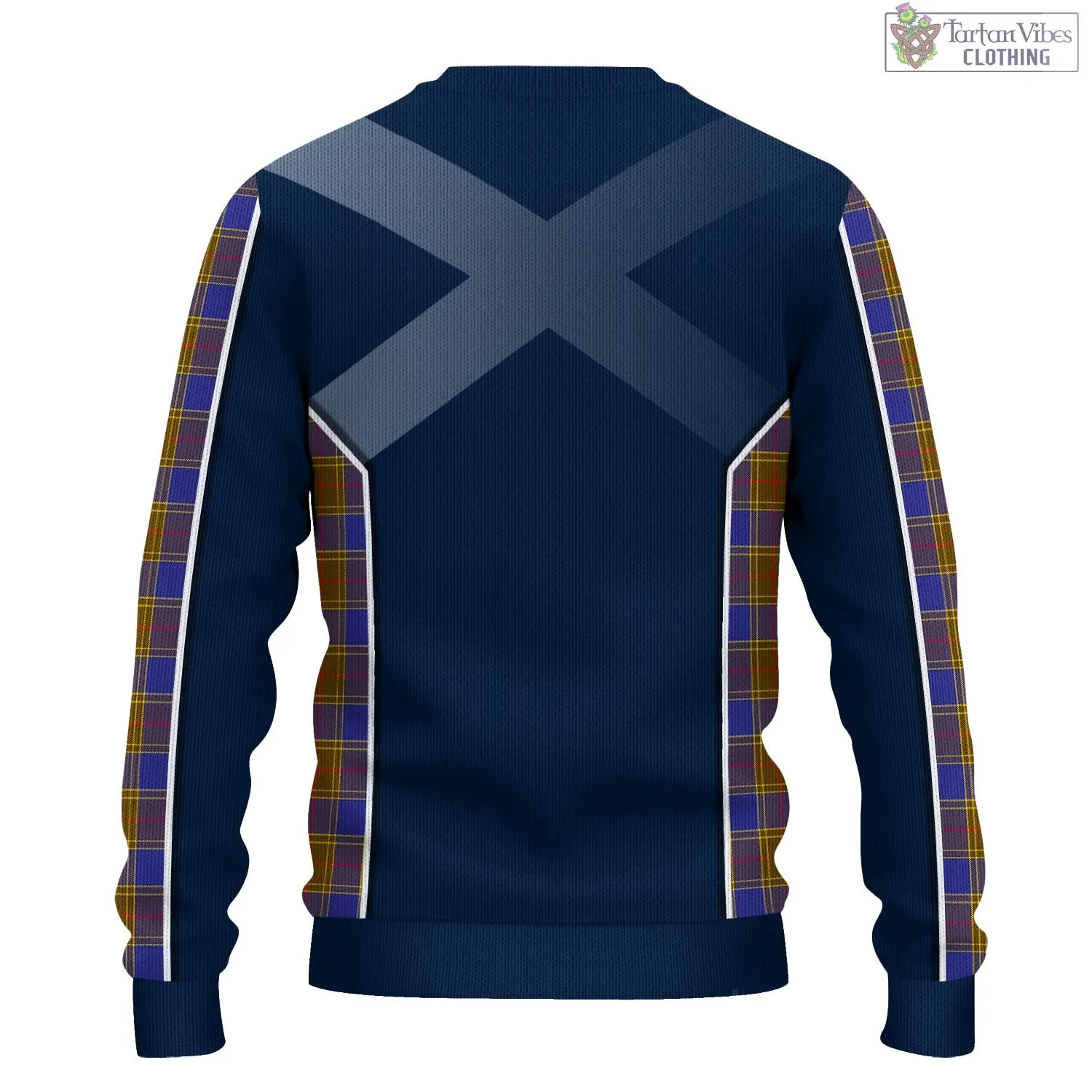 Balfour Tartan Knitted Sweatshirt with Family Crest and Scottish Thistle Vibes Sport Style