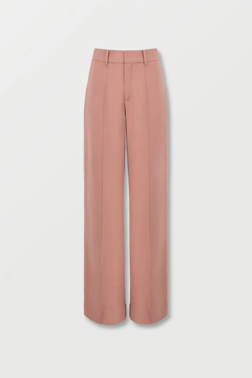 Basic Straight Wide Leg Twill Ankle Length Trousers