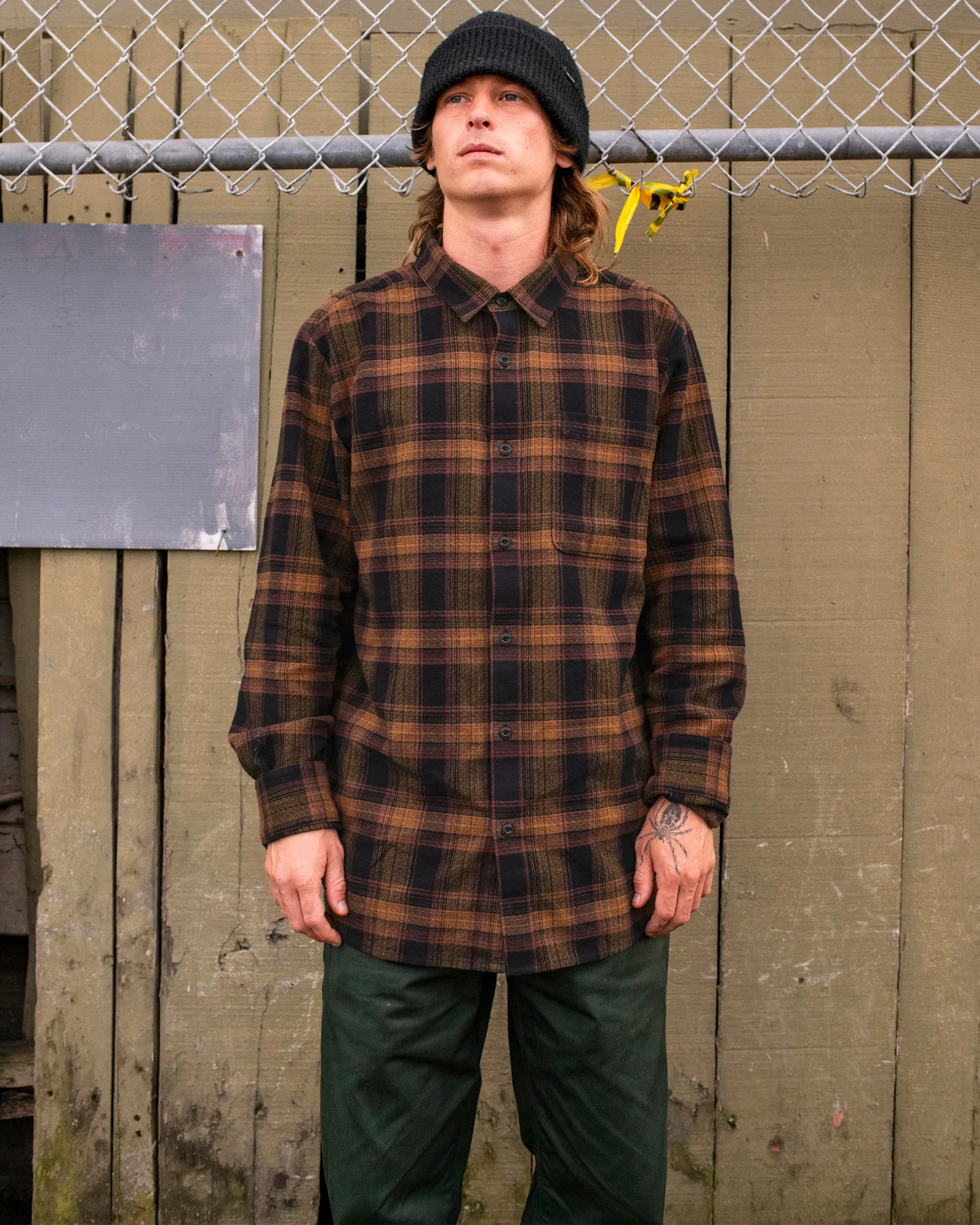 Baystone Flannel Long Sleeve Shirt - Black