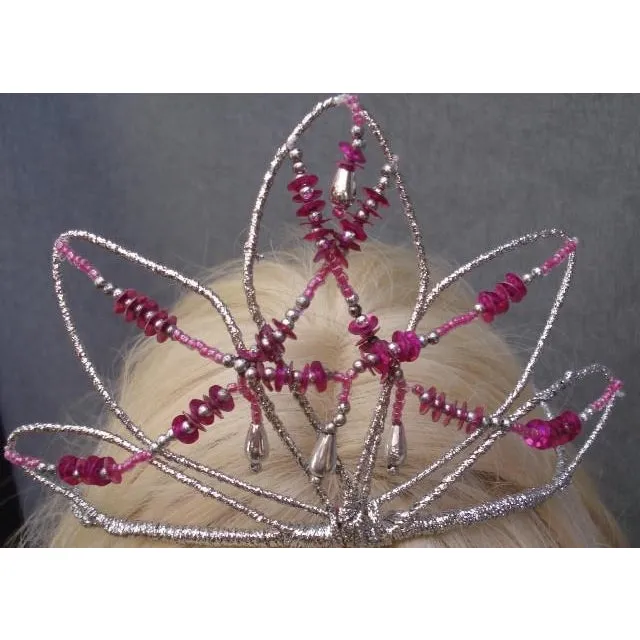 Beaded Wire Tiara Crown Gold Silver