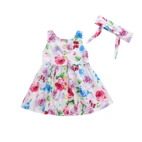 Big Flower Button Skirt Baby Girl Child Skirt