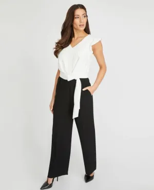 Black and Ivory Two Tone Jumpsuit