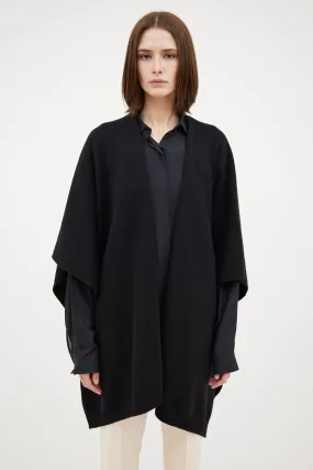 Black Cashmere Knit Cape