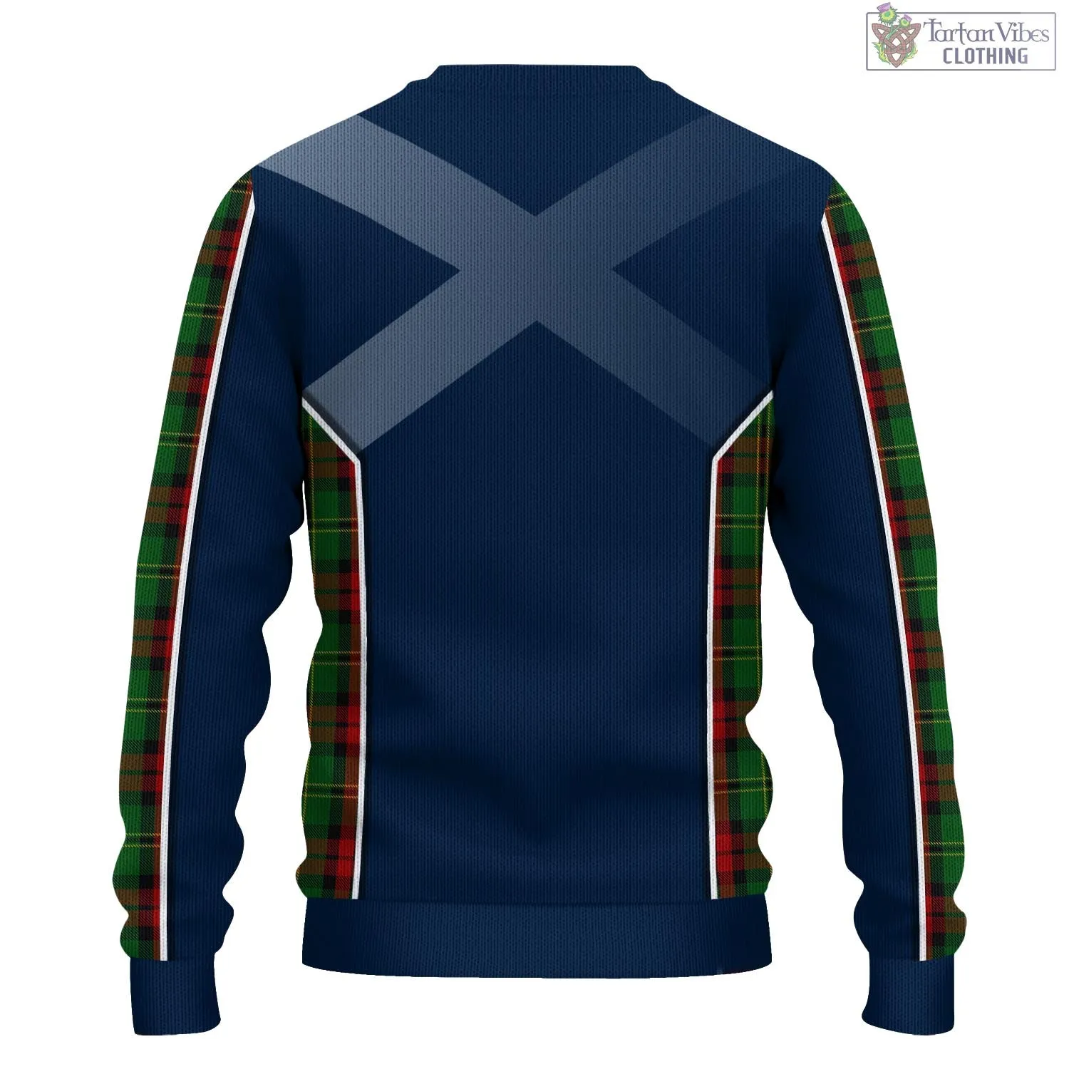 Blackstock Hunting Tartan Knitted Sweatshirt with Family Crest and Scottish Thistle Vibes Sport Style