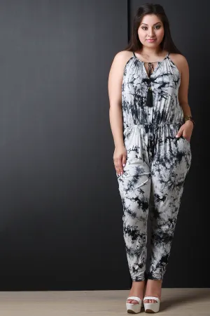 Bohemian Tie Dye Sleeveless Jumpsuit