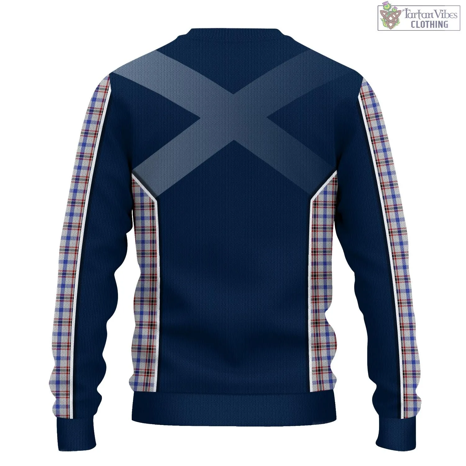 Boswell Tartan Knitted Sweatshirt with Family Crest and Scottish Thistle Vibes Sport Style