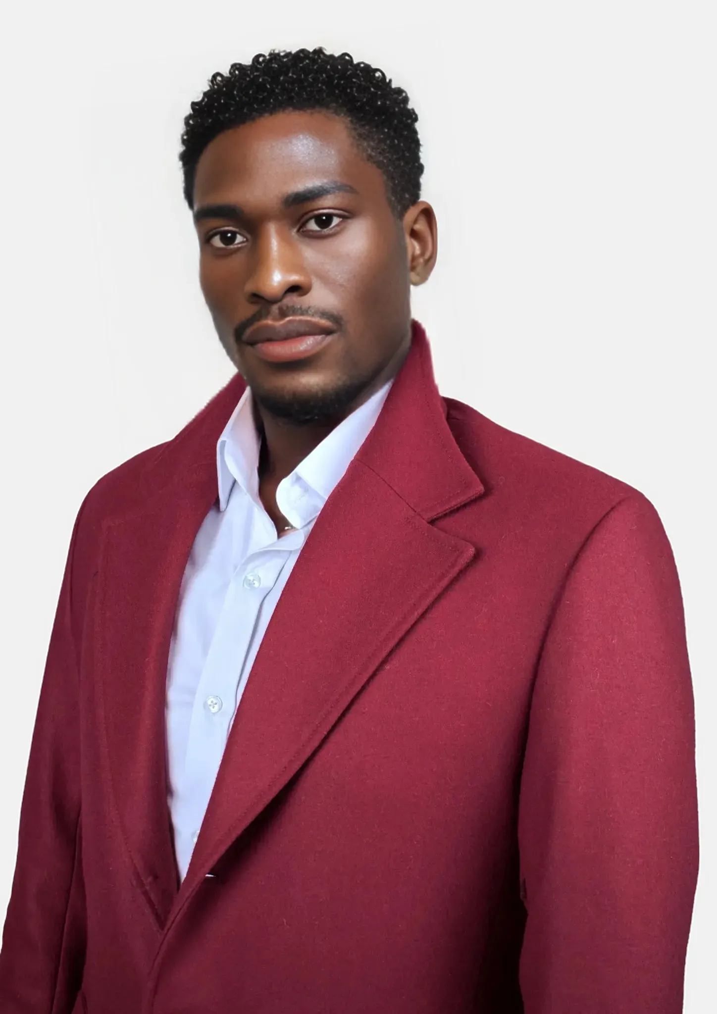 Burgundy Red Classic Overcoat