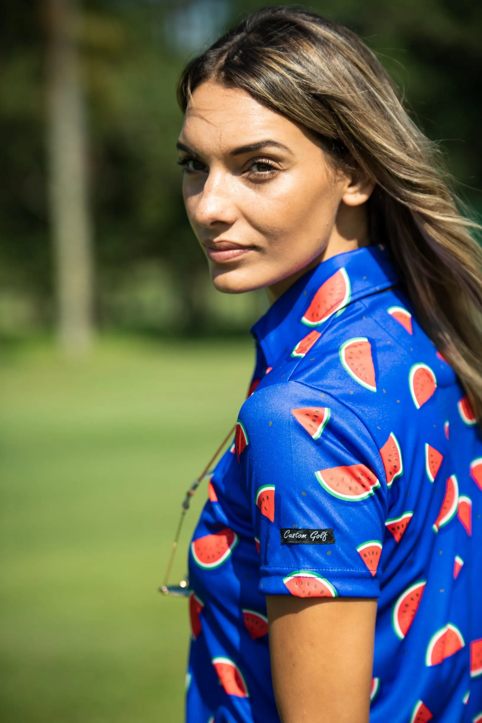 CA Ladies Funky Golf Shirt | Royal Watermelons