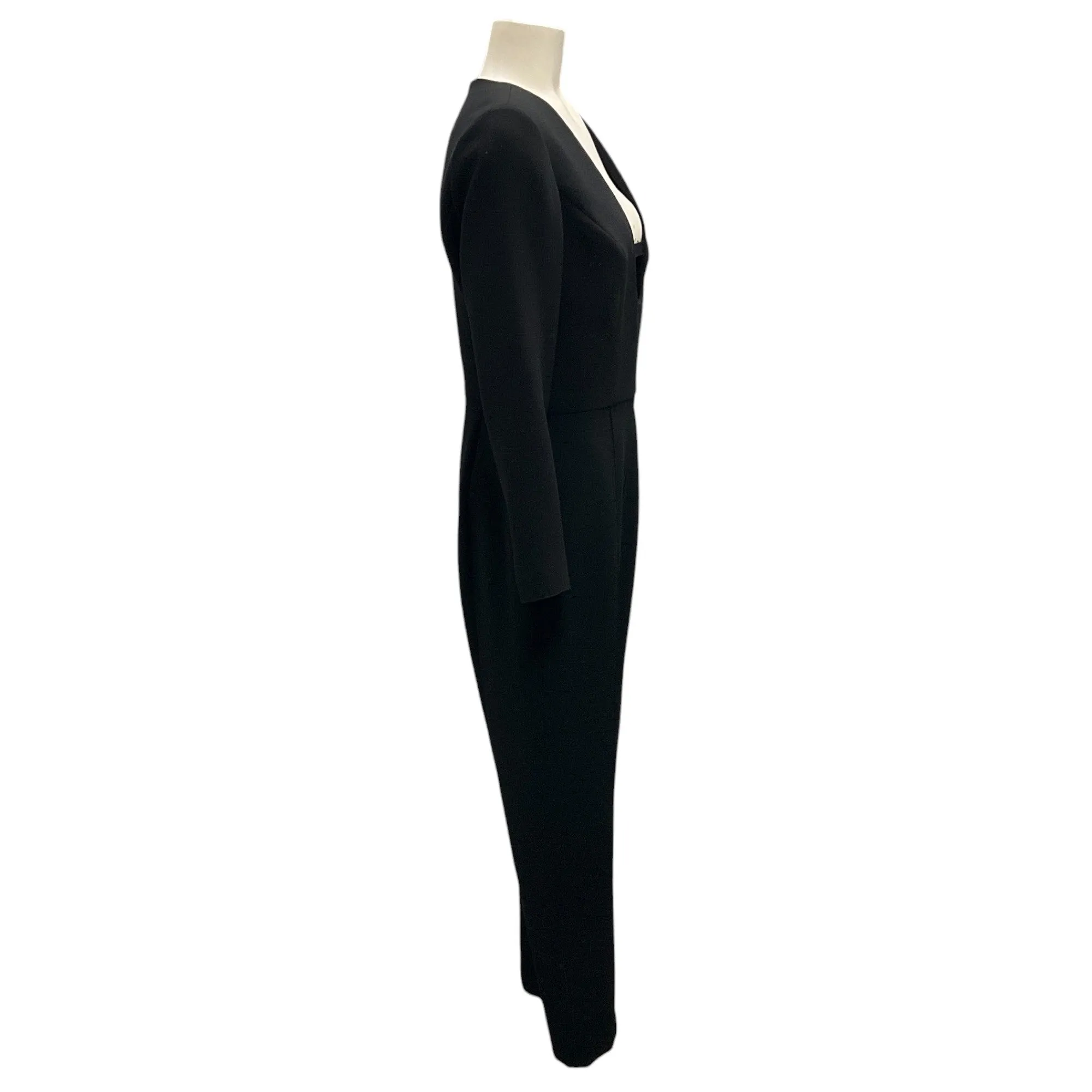 Carolina Herrera Black Cut-Out Detail Long Sleeved Crepe Jumpsuit