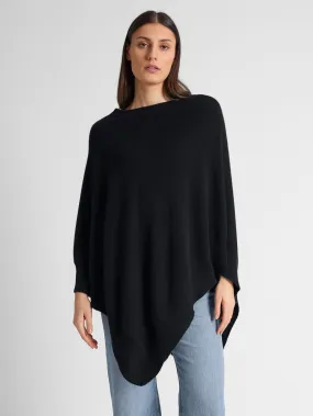 Cashmere poncho "Haddy" - black