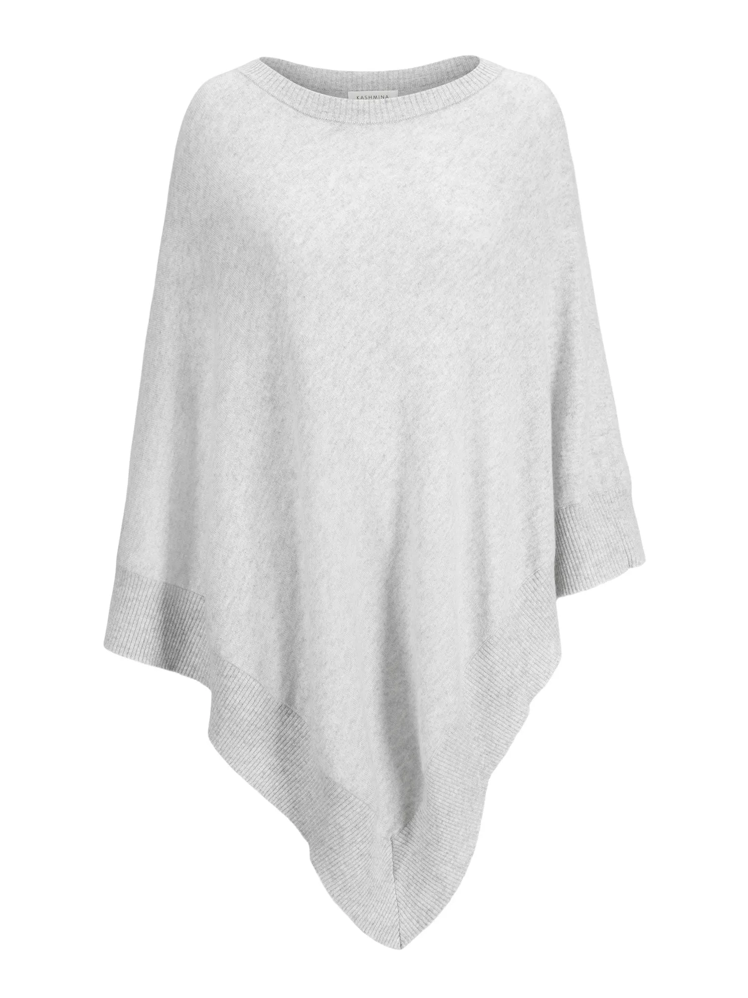 Cashmere poncho "Haddy" - light grey