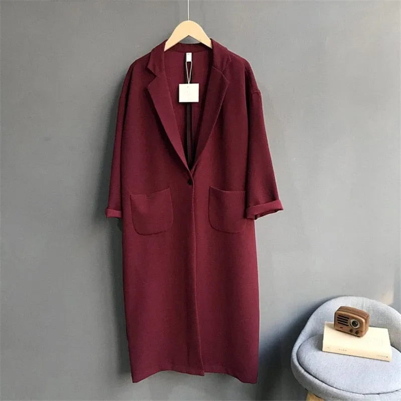 Casual Long Sleeve Trench Coat