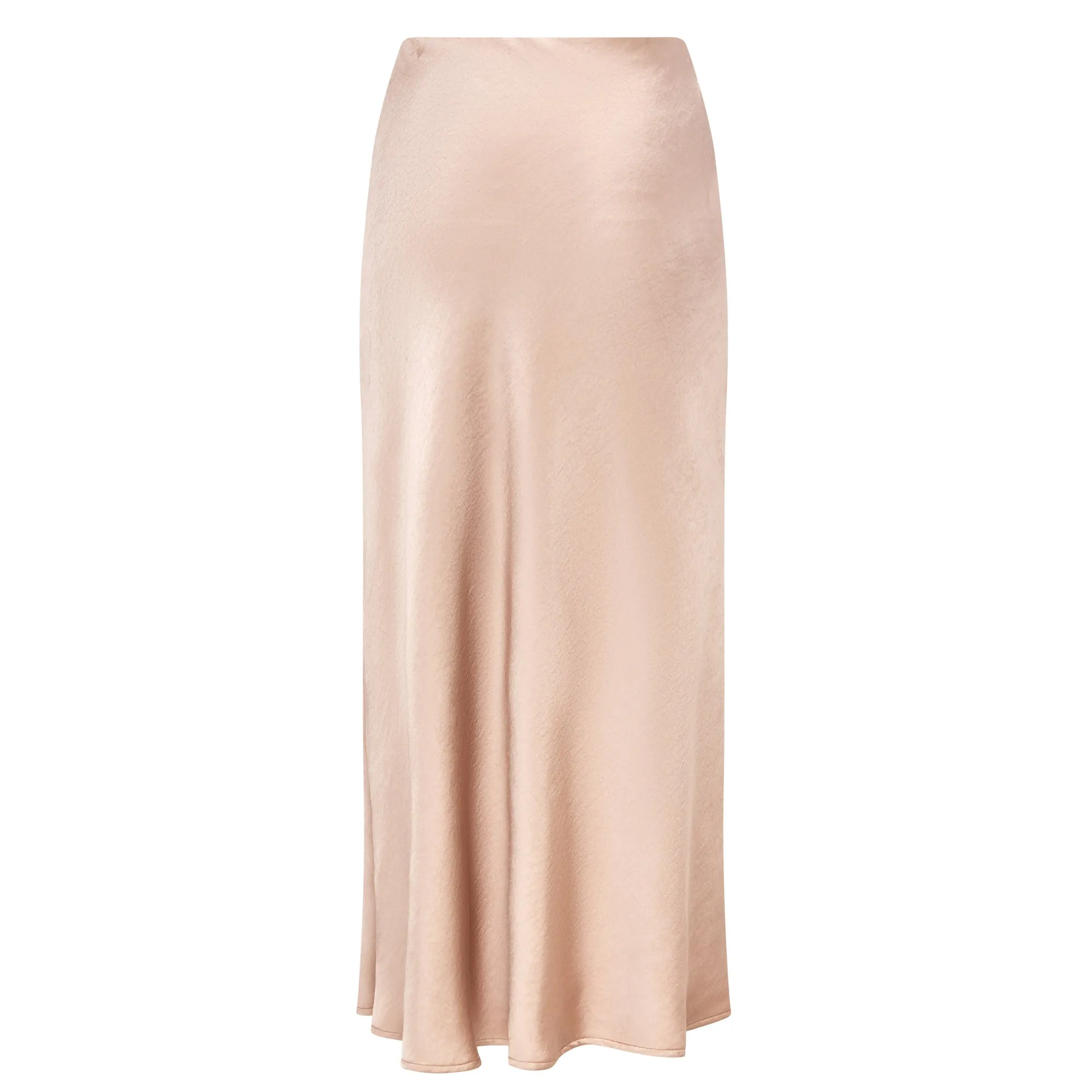 Celeste Bias Cut Nude Satin Skirt