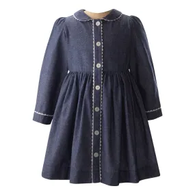 Chambray Long Sleeve Button Front Dress