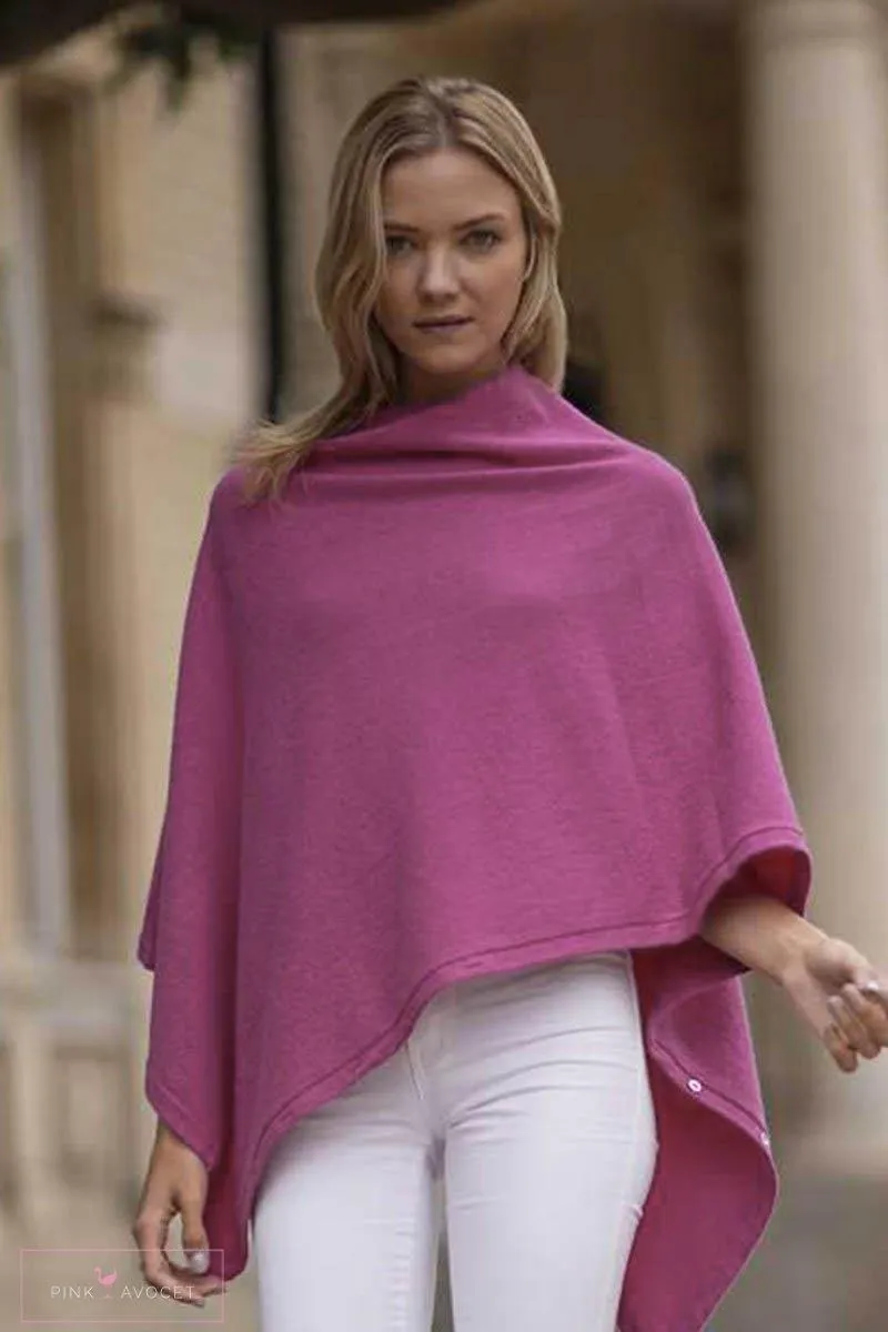 Classic Button Cashmere Poncho