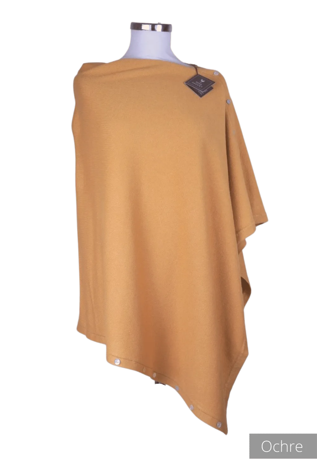 Classic Button Cashmere Poncho