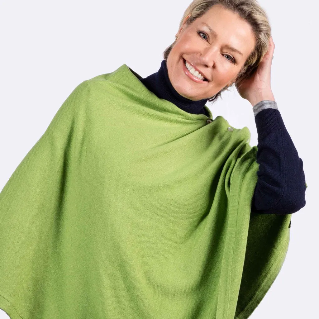 Classic Button Cashmere Poncho