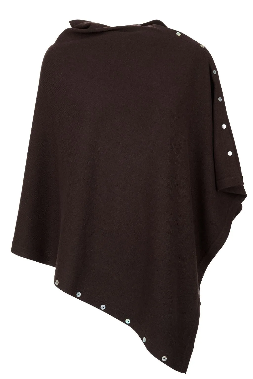 Classic Button Cashmere Poncho