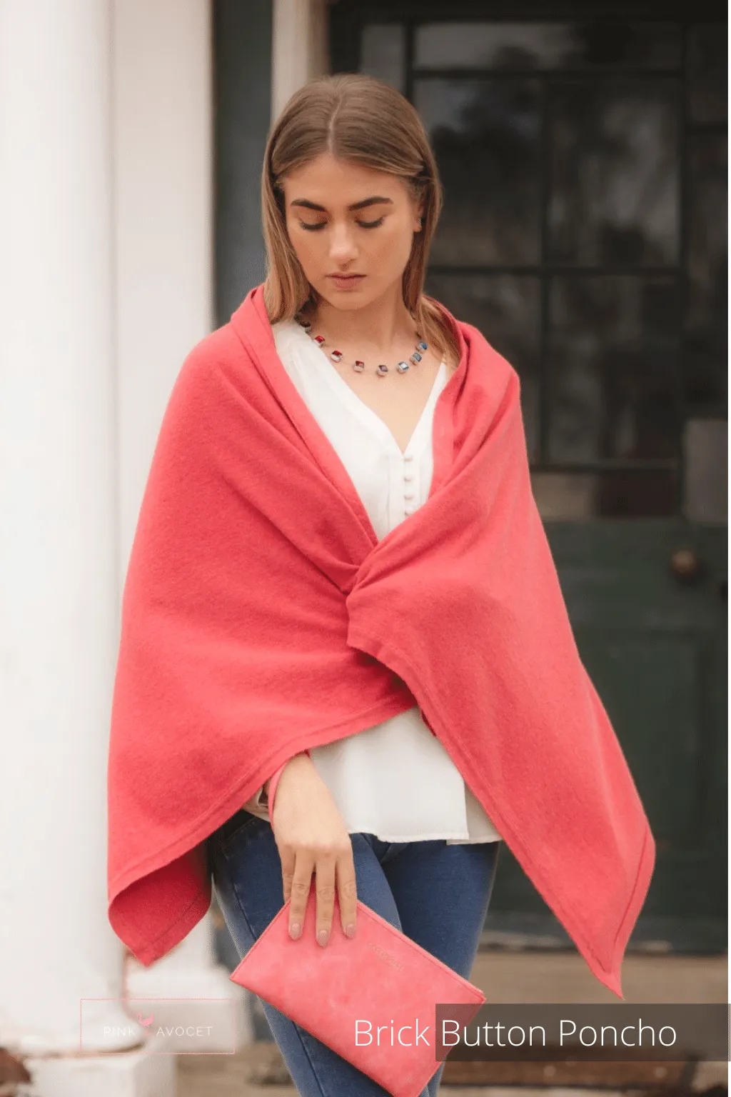 Classic Button Cashmere Poncho