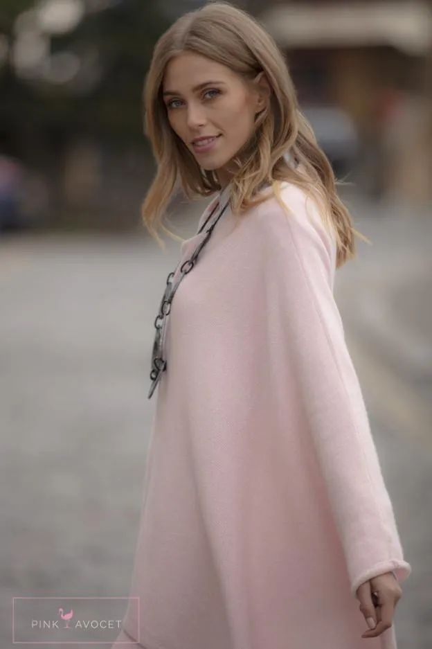 Classic Button Cashmere Poncho