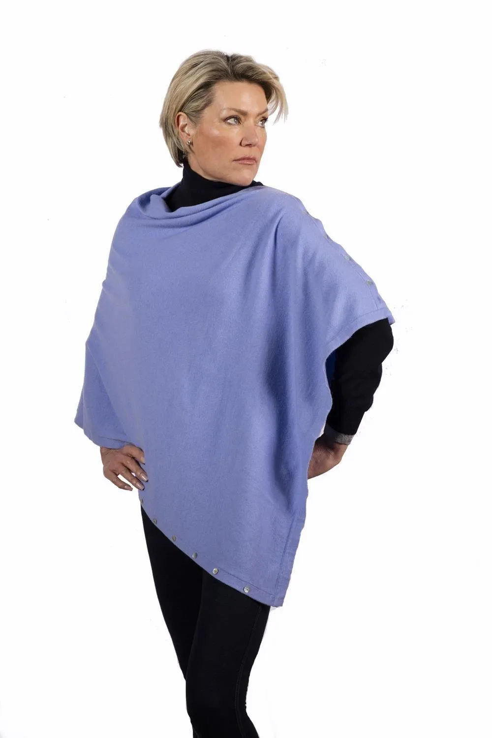 Classic Button Cashmere Poncho