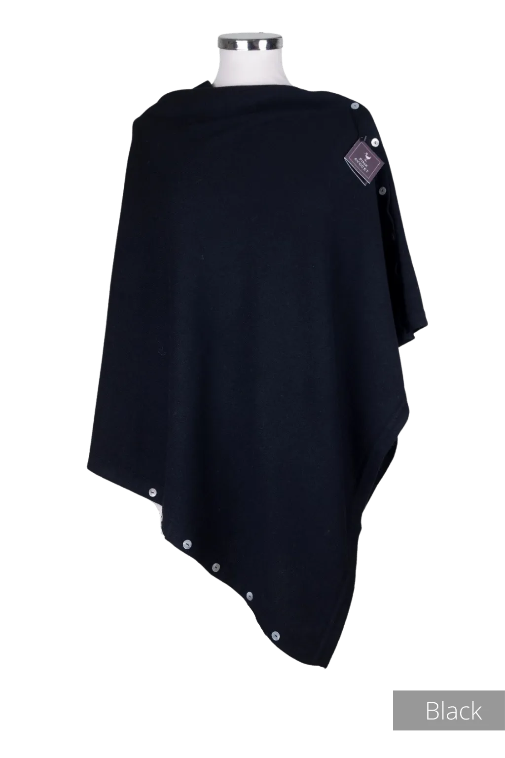 Classic Button Cashmere Poncho