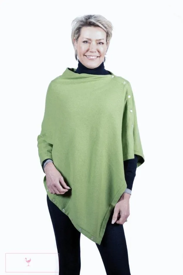 Classic Button Cashmere Poncho