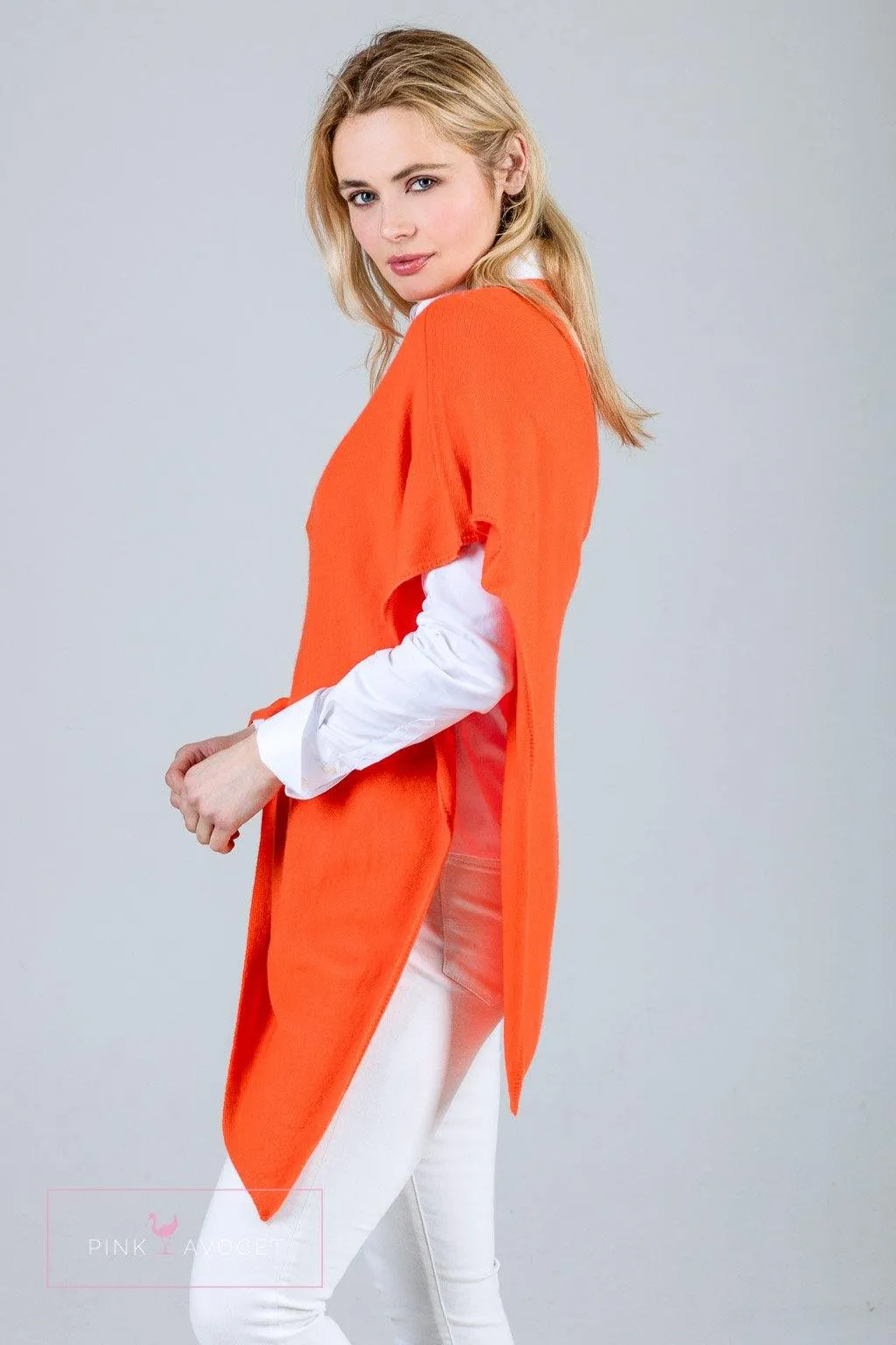 Classic Button Cashmere Poncho