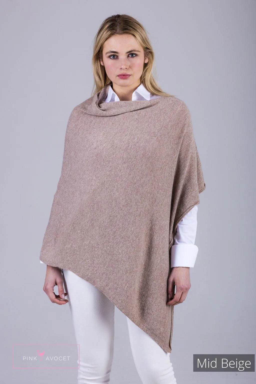 Classic Button Cashmere Poncho