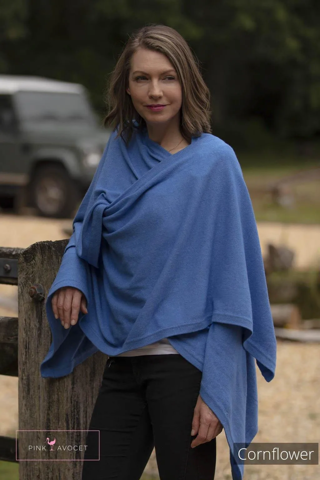 Classic Button Cashmere Poncho